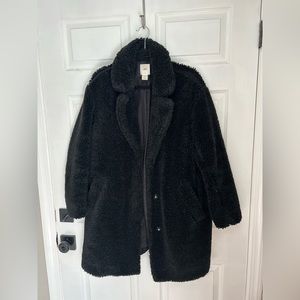 Black H&M teddy coat